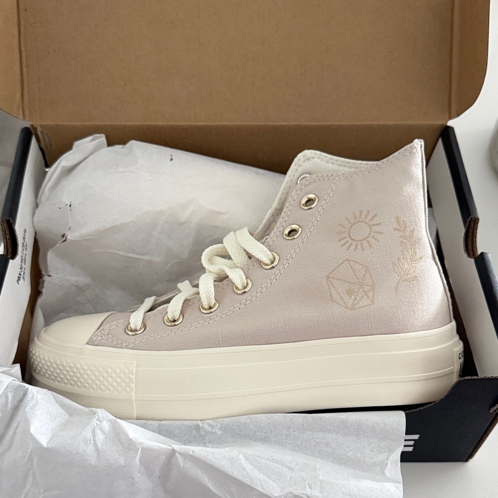 Cream High-Top Sneakers